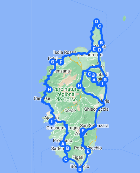 itinerario vacanza in moto corsica 10 giorni